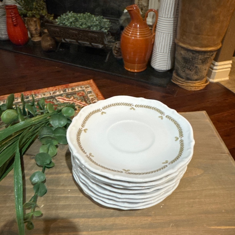 (8) Glenn Brook Vintage pattern by Bristol saucers (Japan). 6 Inches